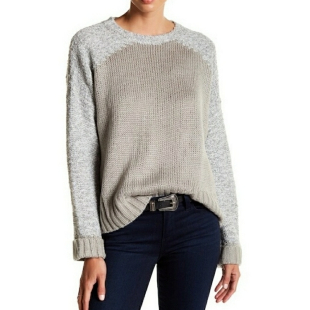 John & Jenn Mixed Yarn Crew Neck Sweater